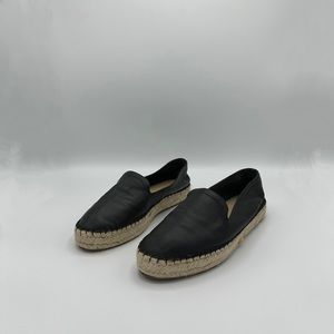 Black Leather GAP Espadrille Flats